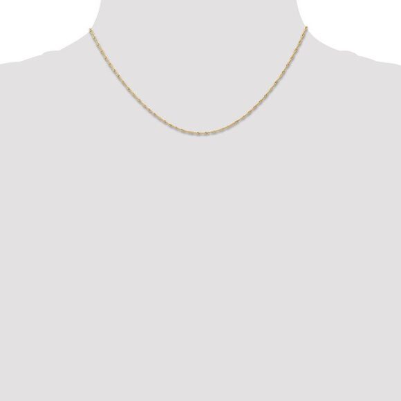 1mm, 14k Yellow Gold, Singapore Chain Necklace, 16 Inch - Picture 2 of 8